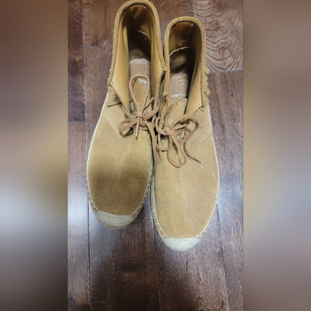 Saint Laurent Tan Chukka Boots Suede